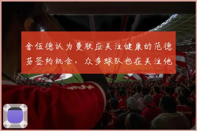 舍伍德认为曼联应关注健康的范德芬签约机会，众多球队也在关注他
